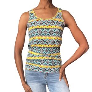 TIME AND TRU MULTICOLORED RIBBED TANK TOP